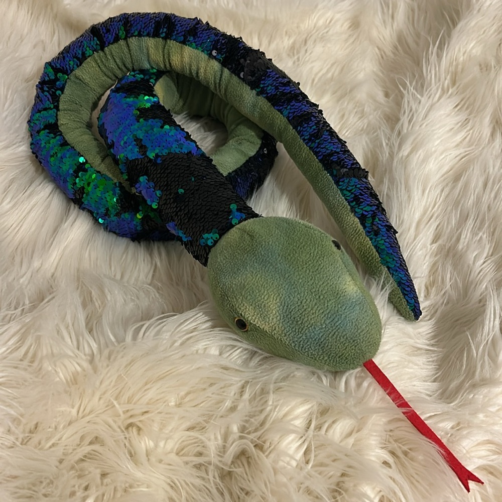 Adventure Planet Plush Snake Sequinimals Toy Green Blue 65 in Long Reptile Boa